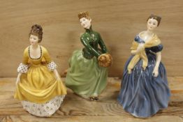 THREE ROYAL DOULTON FIGURINES 'ADRIENNE', 'CORALIE' AND 'GRACE'