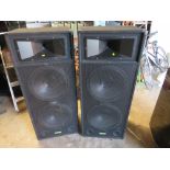 A LARGE PAIR OF EKHO SM215 400W FLOOR SPEAKERS