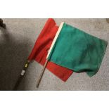 TWO VINTAGE RAILWAY SIGNALLING FLAGS