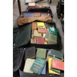 A LARGE QUANTITY OF VINTAGE BOOKS CONTAINED IN FOUR SUITCASES