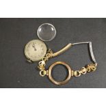 A 9CT GOLD MOUNTED WRIST WATCH A/F