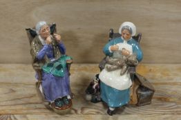 TWO ROYAL DOULTON FIGURINES - STITCH IN TIME AND NANNY