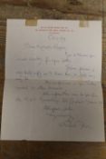 A SIGNED SIR WILLIAM RUSSELL FLINT LETTER