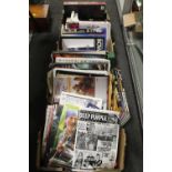 TWO TRAYS OF PUNK AND ROCK BOOKS AND MEMORABILIA ETC TO INCLUDE CONCERT PROGRAMMES