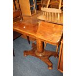 AN UNUSUAL ANTIQUE ADJUSTABLE WALNUT READING TABLE