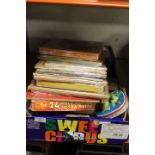 A TRAY OF VINTAGE JIGSAWS ETC - UNCHECKED