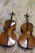 TWO CASED CELLOS A/F