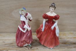 TWO ROYAL DOULTON FIGURINES ' CHRISTMAS MORN' AND WINSOME