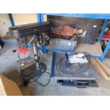 A FERN FTC-600 ELECTRIC TILE CUTTER TOGETHER WITH A CH10 THREE SPEED PILLAR DRILL