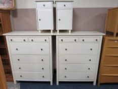TWO LARGE MODERN CHEST OF DRAWERS TOGETHER WITH A PAIR OF BEDSIDE CABINETS (4)