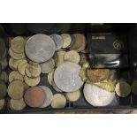 A SMALL TIN OF COLLECTABLE COINAGE