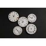 FIVE ANTIQUE TRENCH WRISTWATCH MOVEMENTS