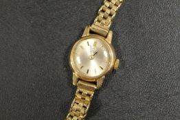 A 9CT GOLD LADIES WRISTWATCH STAMPED OMEGA