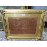 A LATE 19TH / EARLY 20TH CENTURY DECORATIVE GOLD WATERCOLOUR FRAME, with corner embellishments, with