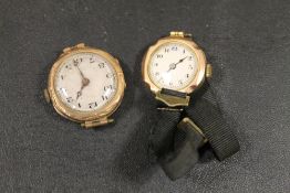 TWO VINTAGE 9CT GOLD WRIST WATCHES A/F