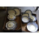 TWO TRAYS OF ROYAL STAFFORDSHIRE WICKER IRONSTONE DINNERWARE