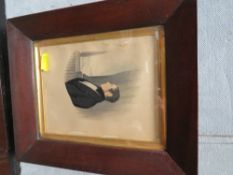 A SMALL FRAMED AND GLAZED ANTIQUE PORTRAIT OF A GEORGIAN STYLE GENTLEMAN