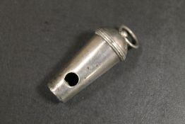 AN ANTIQUE HALLMARKED SILVER WHISTLE - LONDON 1868