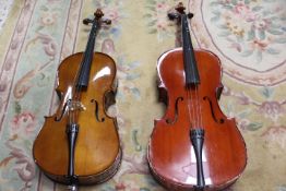 TWO CASED CELLOS A/F