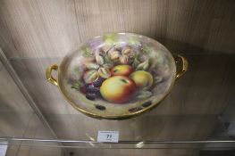A HAND PAINTED BOWL SIGNED R BUDD