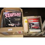 TWO BOXES OF MAGAZINES, STARLOG, AIRFIX, AND RAILWAY MODLER