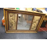 A VINTAGE THREE PANEL MIRROR IN WOODEN FRAME