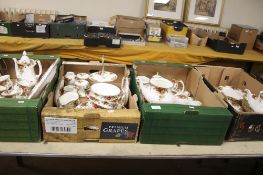 CIRCA 93 PIECES OF ROYAL ALBERT OLD COUNTRY ROSES CHINA TO INCLUDE TEA POTS, COOFFE POTS, CAKE