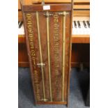 A WOODEN AND BRASS SNOOKER SCORE BOARD