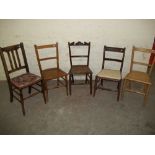 A SELECTION OF ANTIQUE DINING CHAIRS