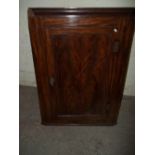 A MAHOGANY HANGING ANTIQUE WALL CUPBOARD AND A RETRO TEAK DRESSING TABLE (2)
