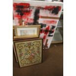9 PICTURES INCLUDING TAPESTRY AND ONE CANVAS