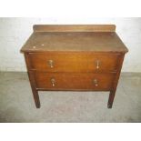 AN ANTIQUE 2 DRAWER CHEST OF DRAWERS