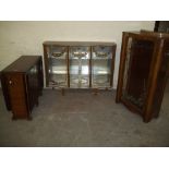 THREE ITEMS TO INCLUDE 2 CHINA CABINETS AND A DROPLEAF TABLE