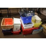 20 PASTIC STORAGE TRAYS WITH A COLLECTION OF BIROS