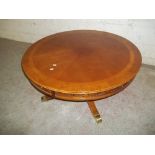 A CIRCULAR REPRODUCTION INLAIDE PEDESTAL DINING TABLE