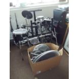 A ROLAND GIBRALTAR ELECTRIC DRUM KIT WITH EVANS DRUMS