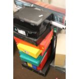 A LARGE SELECTION OF EMPTY BOX FILES TOGETHER WITH A QUANTITY OF UNFRAMED FILM RELATED POSTERS