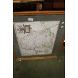 TWO MAPS OF SALOP AND BRADFORD IN WOODEN FRAMES