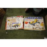 TWO VINTAGE MECCANO SETS COMPLETE WITH INSTRUCTIONS