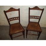 TWO ANTIQUE BERGERE SEATED CHAIRS