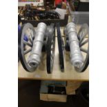 LARGE PAIR OF METAL CANNONS