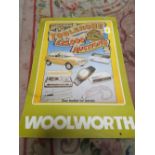 VINTAGE DOUBLE SIDED CARDBOARD SIGN FOR WOOLWORTHS TOBLERONE £25,000 AUCTIONS