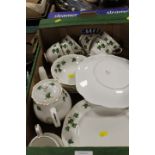 A TRAY OF COLCLOUGH TEA AND DINNER WARE