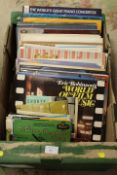 A TRAY OF LP RECORD AND 7" SINGLES