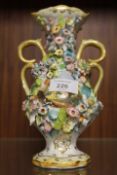 A COALPORT COALBROOKDALE STYLE VASE WITH BELIEVED TO BE LOCAL SHROPSHIRE VIEWS, CIRCA 1830