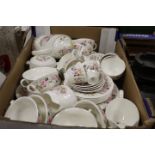 A TRAY OF MINTON ROSE GARLAND TEA AND DINNER WARE