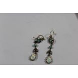 A PAIR OF EDWARDIAN STYLE DROPPER EARRINGS