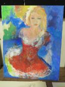 HANNAH JOHNSON - PENZANCE ARTIST OIL ON CANVAS OF A YOUNG WOMAN - FROM THE ARTISTS STUDIO