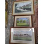 A QUANTITY OF PICTURES AND PRINTS TO INCLUDE TWO TERRY HARRISON SIGNED CRICKET PRINTS