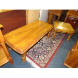A LARGE MODERN COFFEE TABLE AND A LAMP TABLE (2) S/D